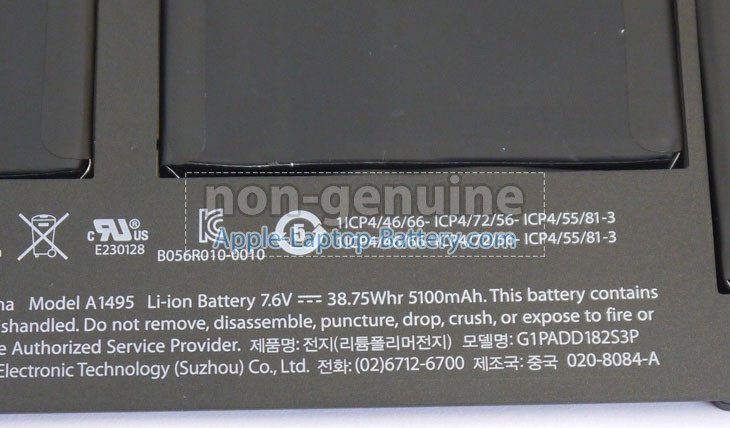 Battery for Apple A1465 (EMC 2631) laptop